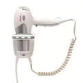Sunbeam Full-Size Hospitality Wall-Mount Hair Dryer with GreenSense Dual Wattage and LED Nightlight, White/Silver