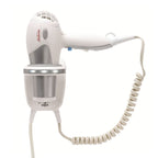 Sunbeam Full-Size Hospitality Wall-Mount Hair Dryer with GreenSense Dual Wattage and LED Nightlight, White/Silver