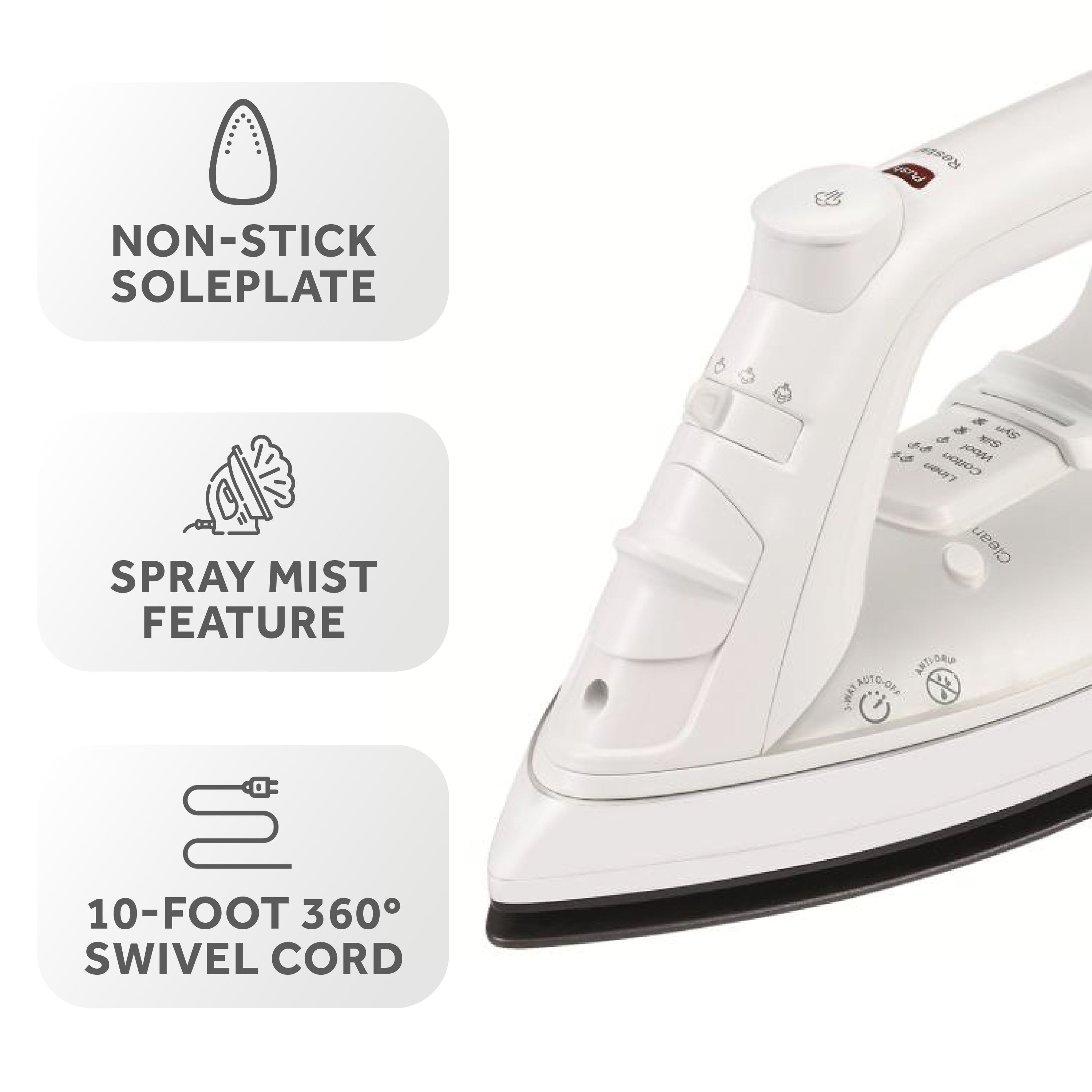 Sunbeam Hospitality GreenSense Best Value Classic Steam Iron with Motion Smart 3-Way Auto-Off