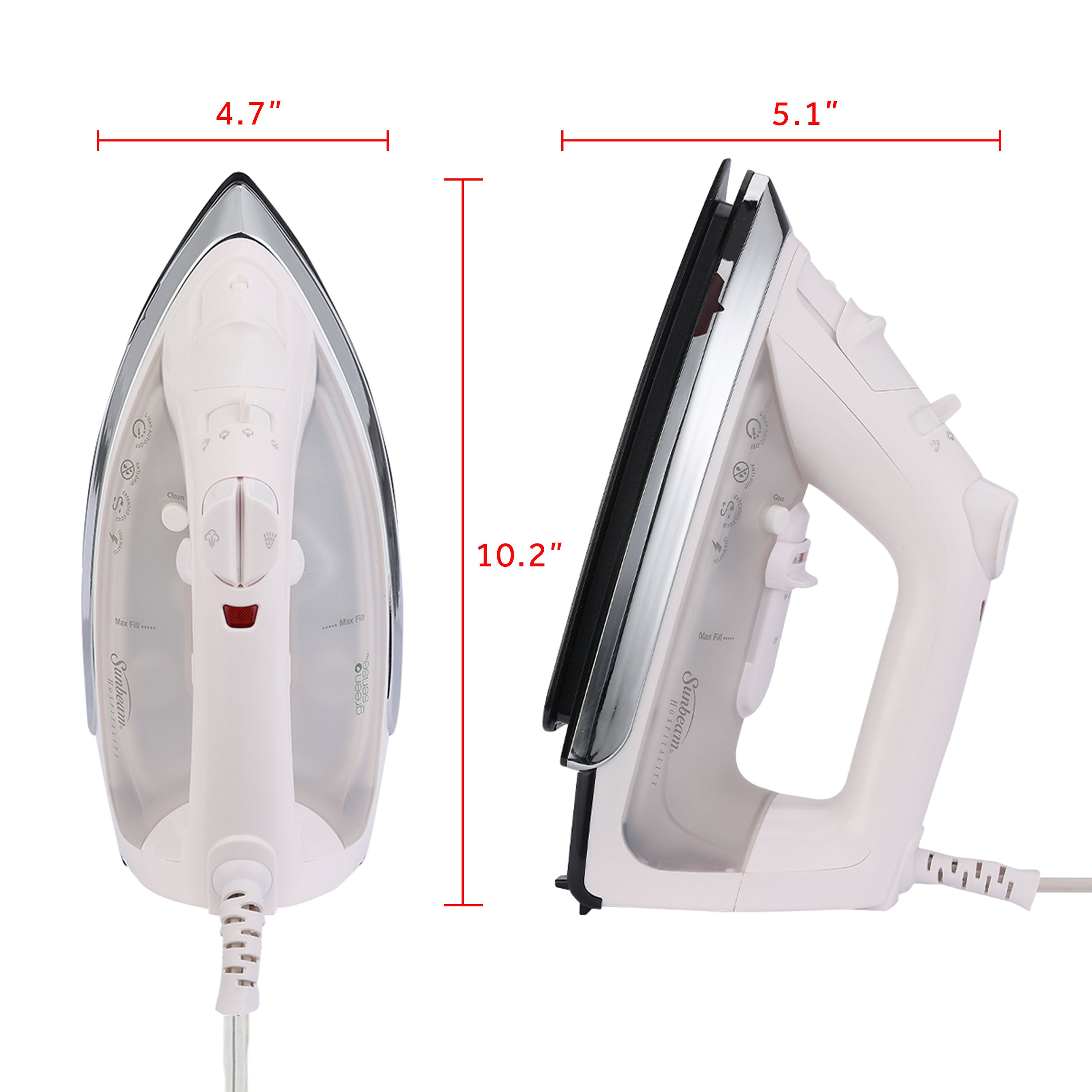 Sunbeam Classic Hospitality Steam Iron with GreenSense Technology Available in White and Black