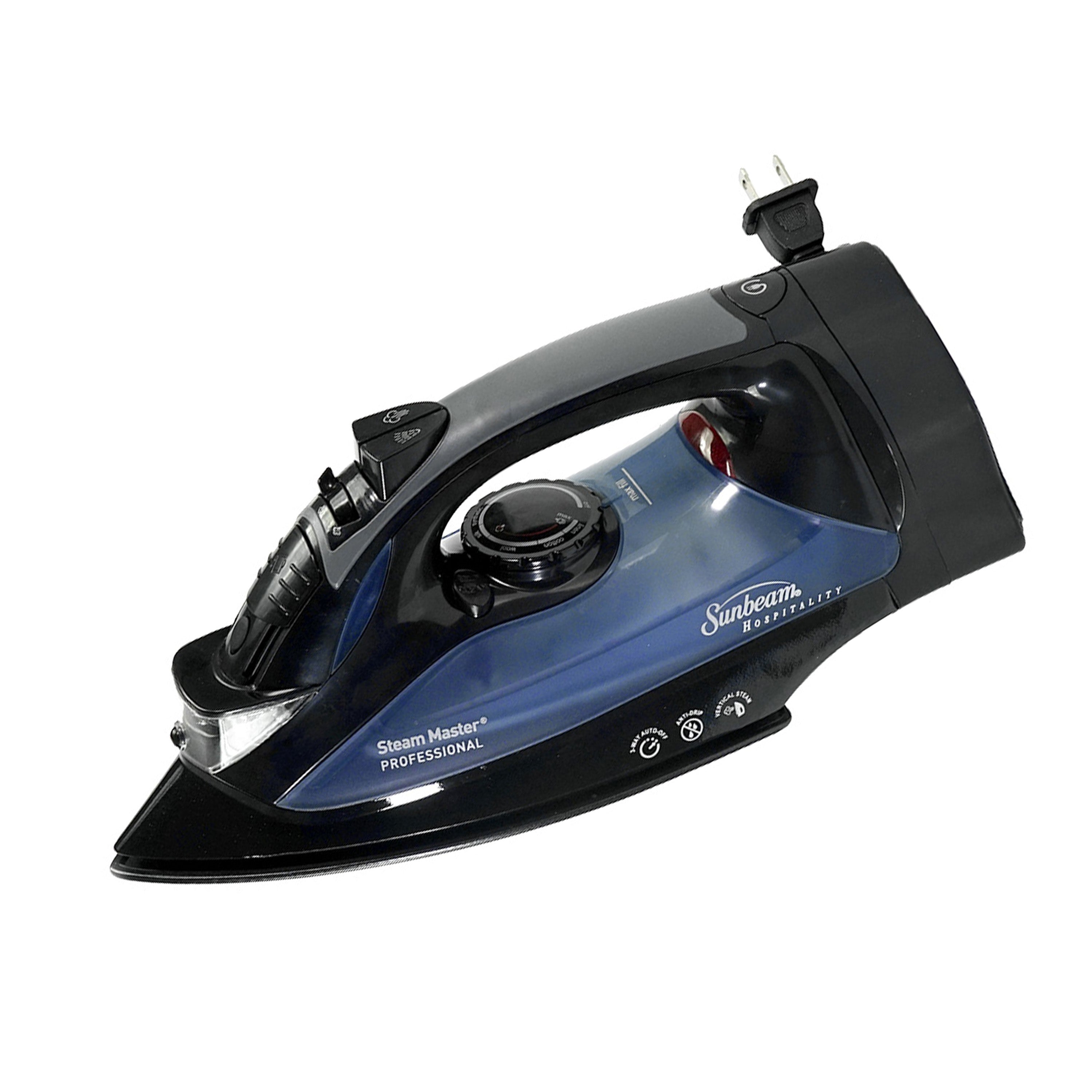 Sunbeam Steam Master Retractable Steam Iron with LED Light Available in White/Blue and Black/Blue