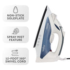 Sunbeam Steam Master Hospitality Steam Iron with ClearView LED Light and GreenSense Technology Available in White/Blue