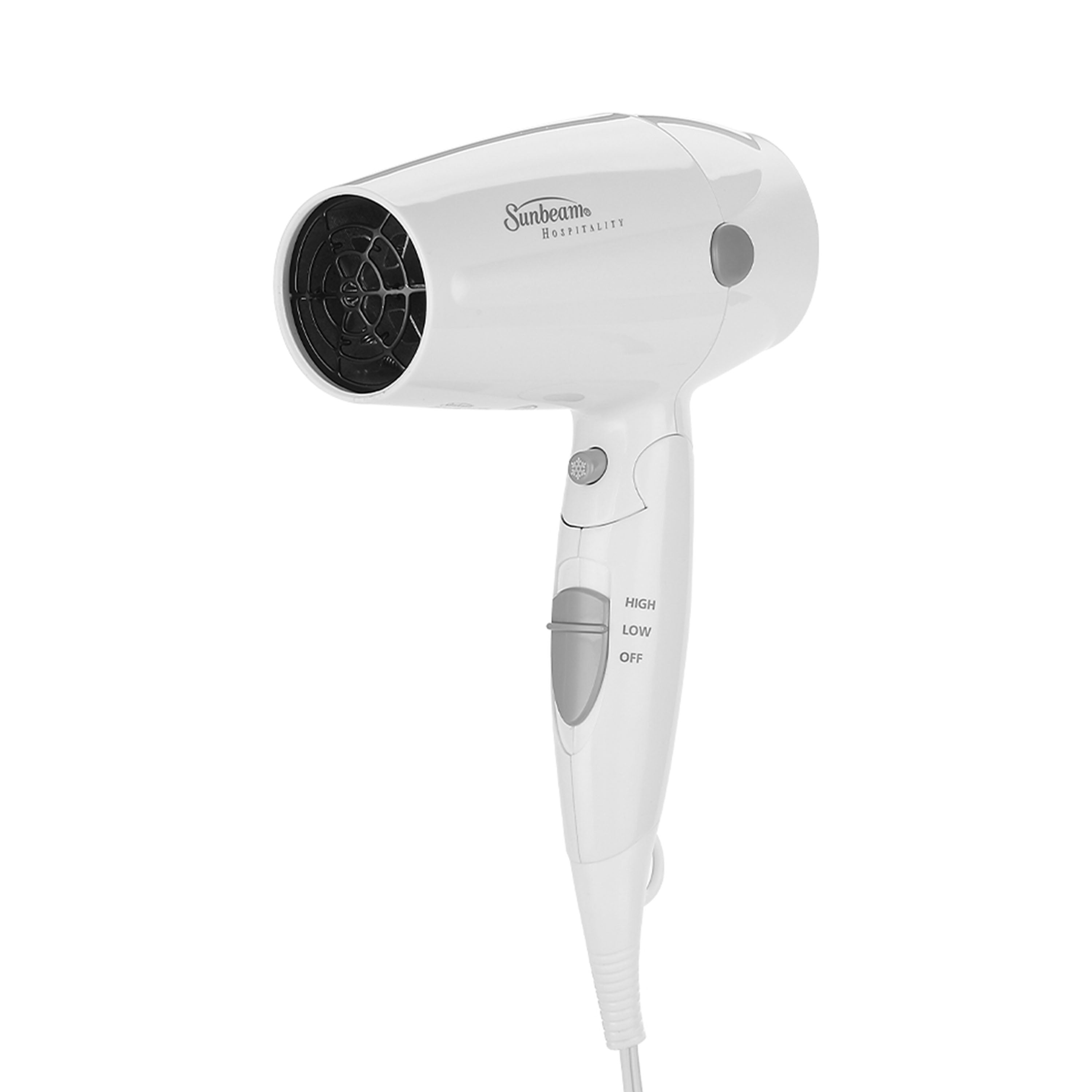 Sunbeam Mid-Sized Folding Hospitality Hair Dryer Available in White and Black