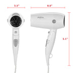 Sunbeam Mid-Sized Folding Hospitality Hair Dryer Available in White and Black
