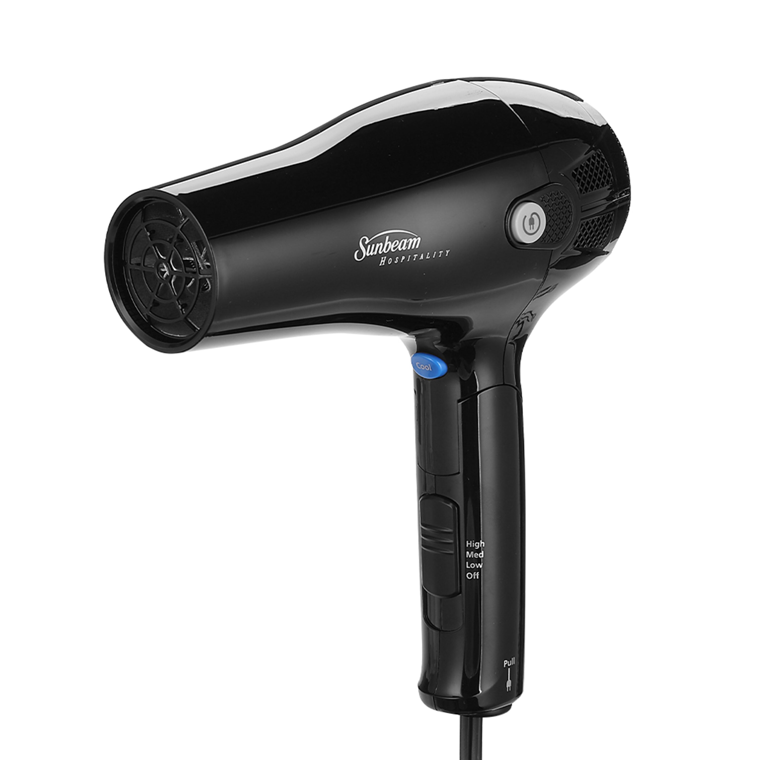 Sunbeam Mid-Sized Folding Hospitality Hair Dryer with Folding Handle and Cool Shot Button, Available in White and Black