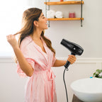 Sunbeam Mid-Sized Folding Hospitality Hair Dryer with Folding Handle and Cool Shot Button, Available in White and Black