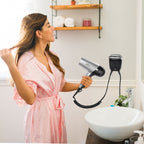 Sunbeam Wall-Mount Hospitality Hair Dryer with GreenSense Dual Wattage and LED Nightlight Available in Silver/White and Silver/Black