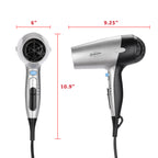 Sunbeam Wall-Mount Hospitality Hair Dryer with GreenSense Dual Wattage and LED Nightlight Available in Silver/White and Silver/Black