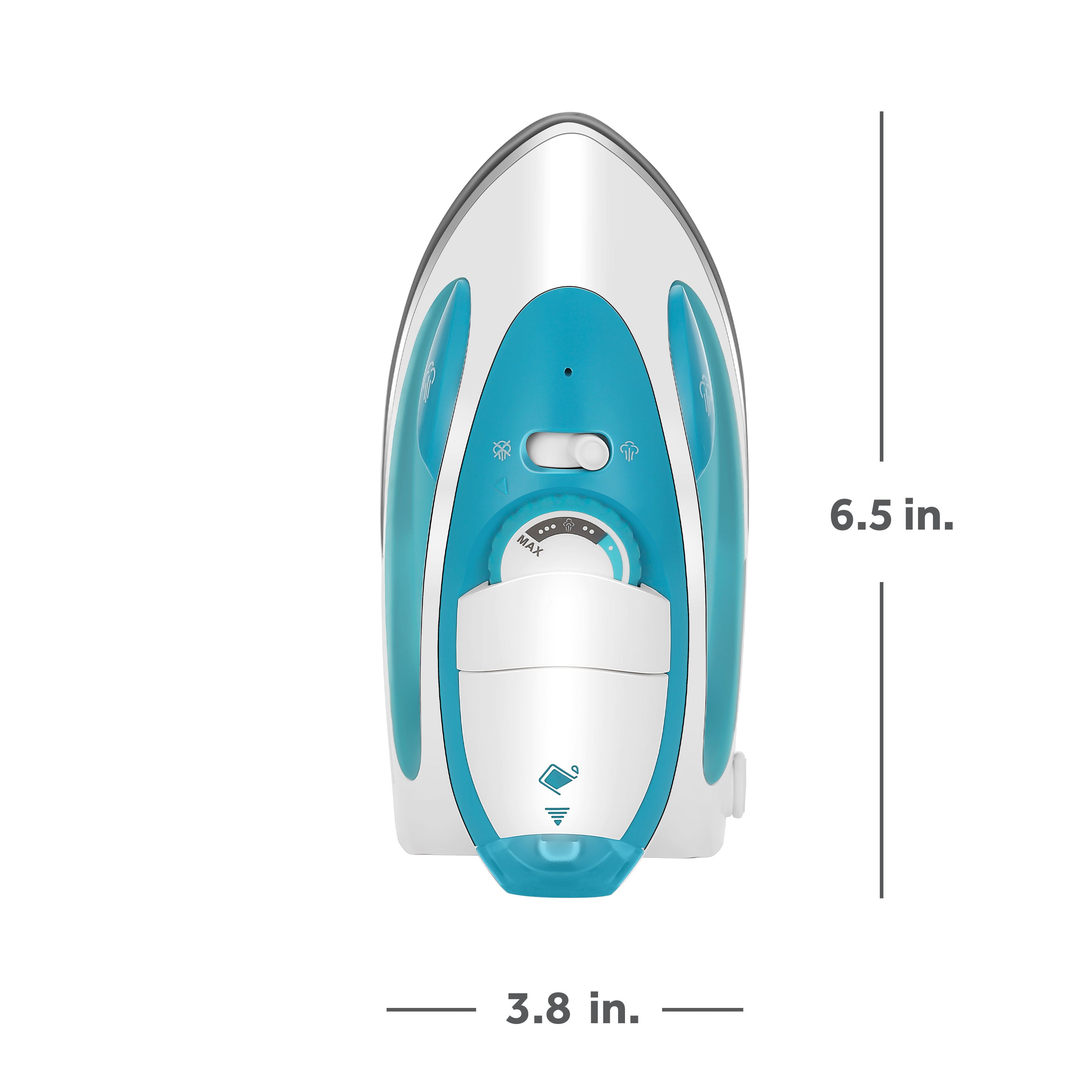 Sunbeam 1080W Travel Steam Iron, White/Teal
