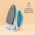 Sunbeam 1080W Travel Steam Iron, White/Teal