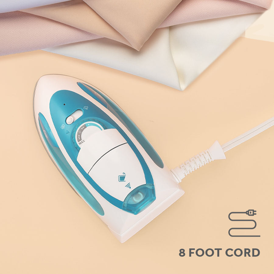 Sunbeam 1080W Travel Steam Iron, White/Teal