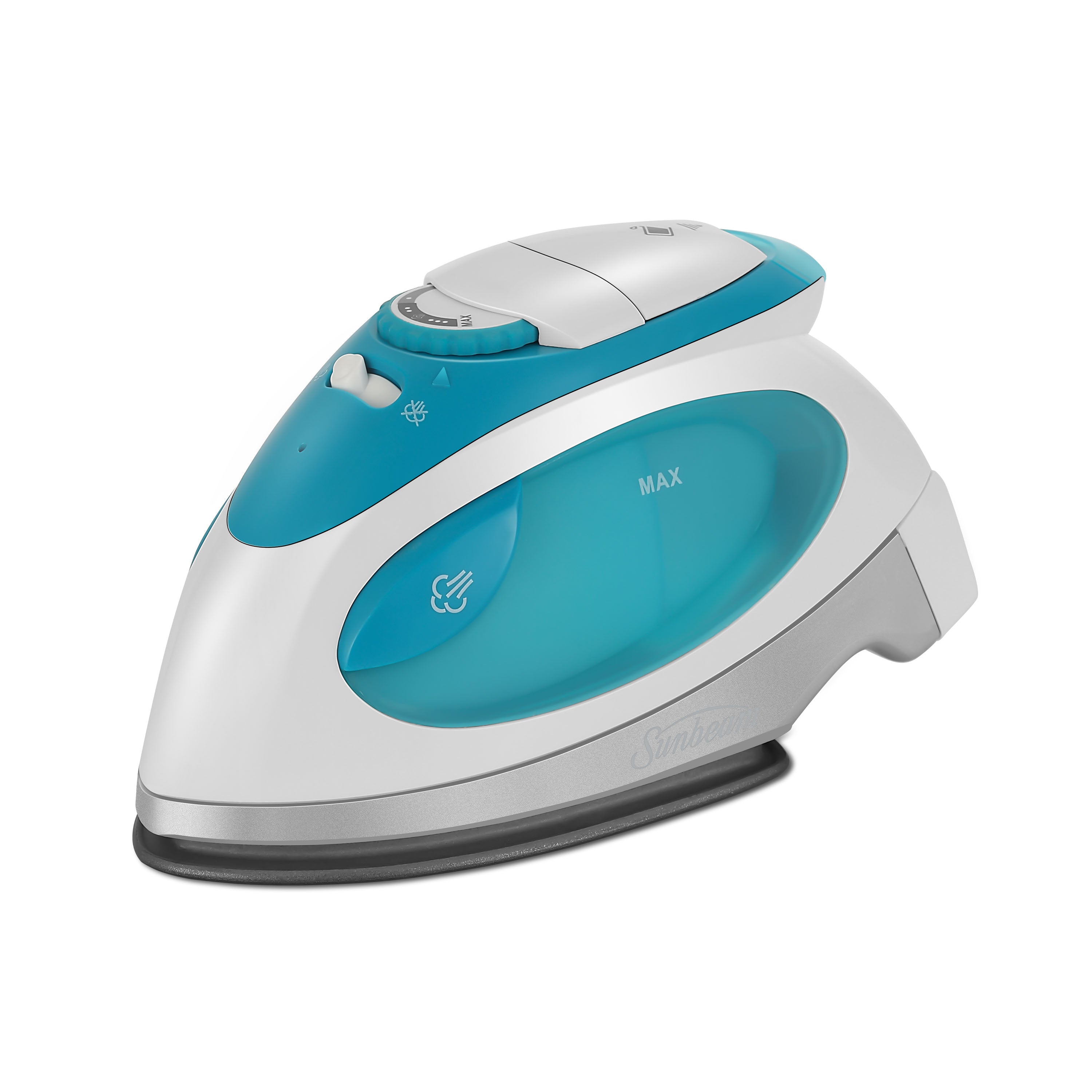 Sunbeam 1080W Travel Steam Iron, White/Teal