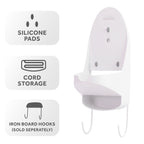 Sunbeam Hospitality Iron Organizer with Drop-In Storage and Cord Management Available in White and Black