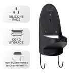 Sunbeam Hospitality Iron Organizer with Drop-In Storage and Cord Management Available in White and Black