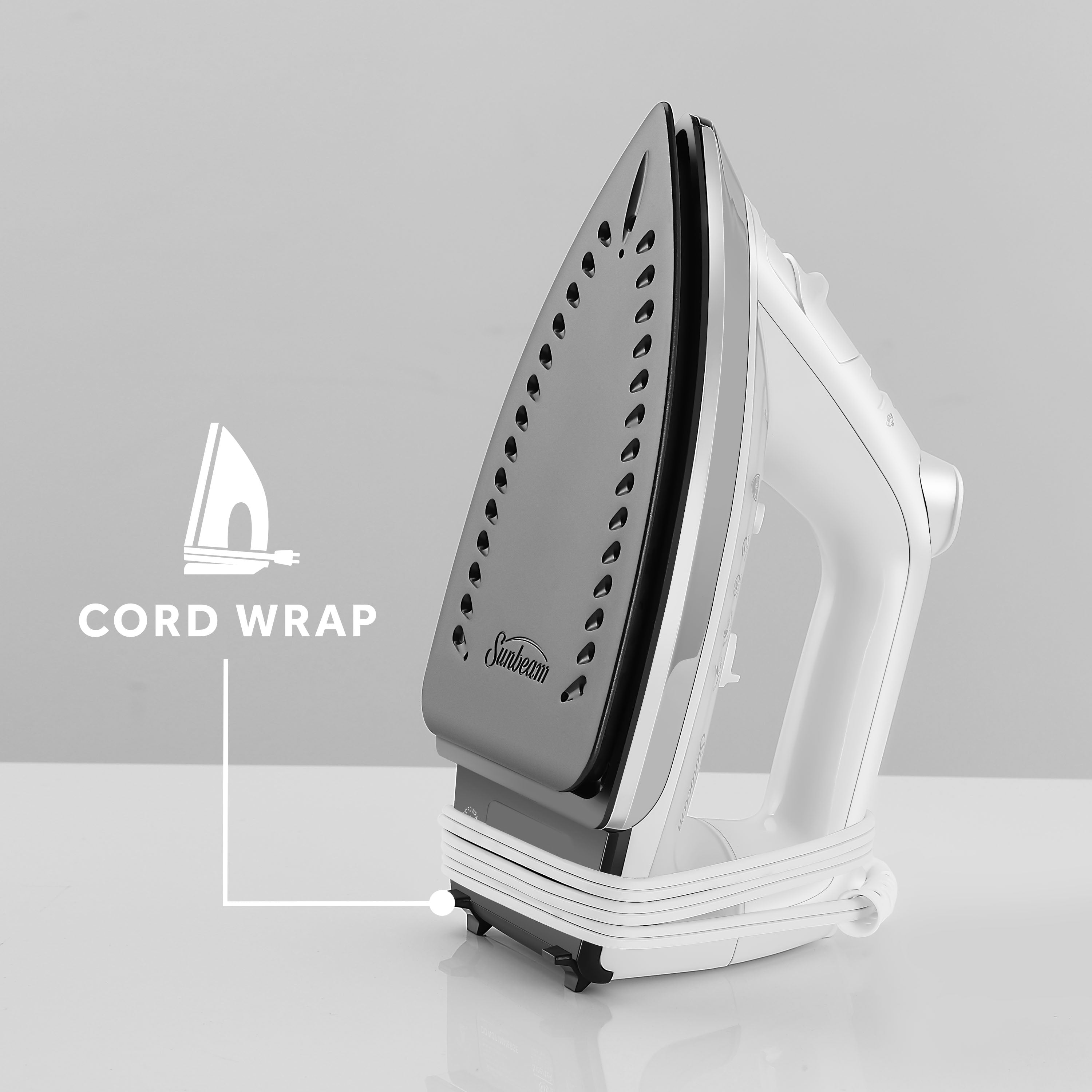 Sunbeam 1200W Classic Iron, White/Clear
