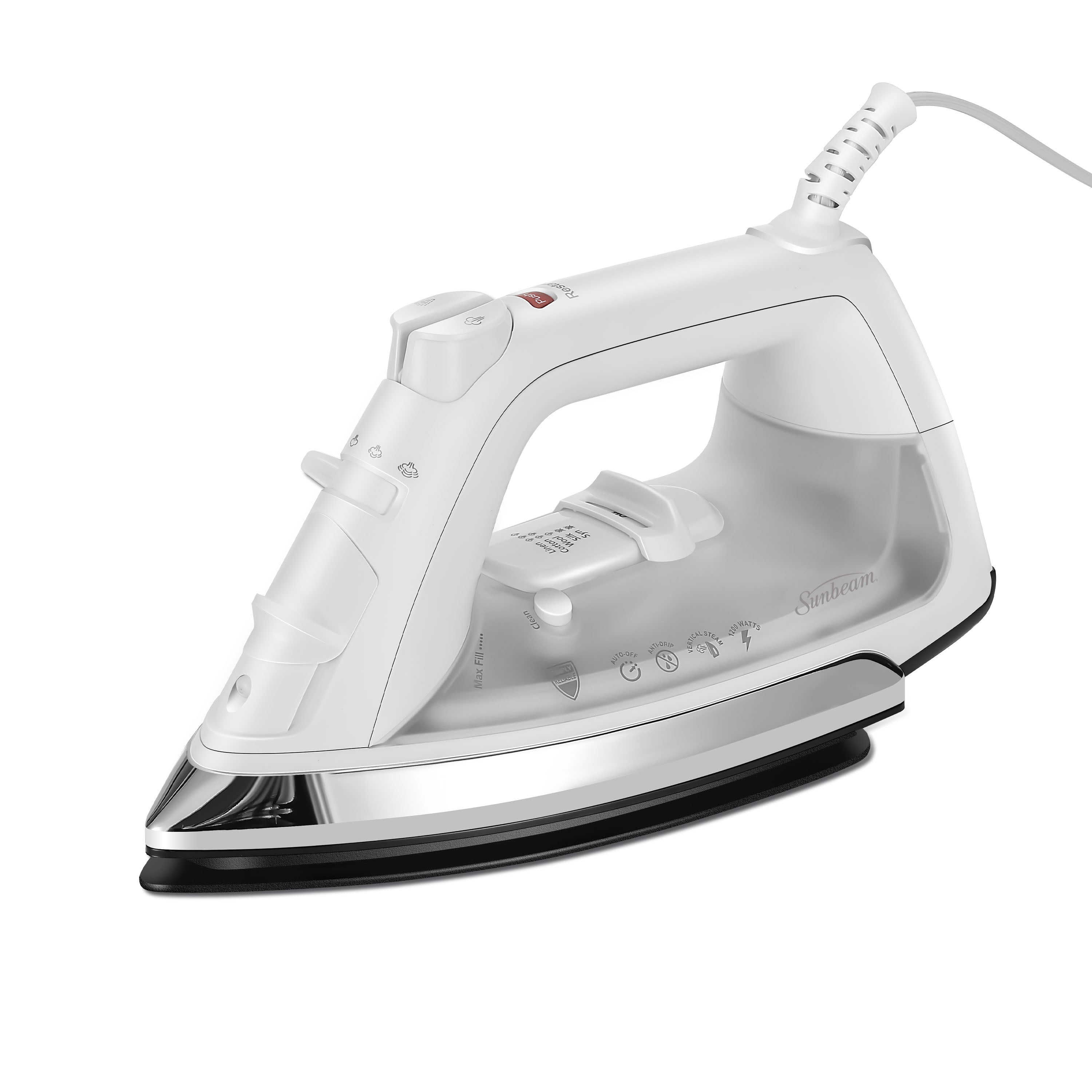 Sunbeam 1200W Classic Iron, White/Clear