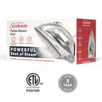 Sunbeam 1700W Turbo Steam Iron, White/Chrome