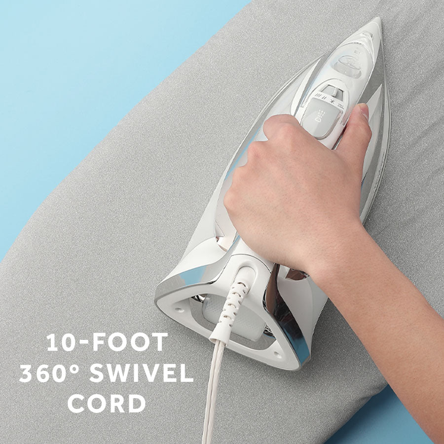 Sunbeam 1700W Turbo Steam Iron, White/Chrome