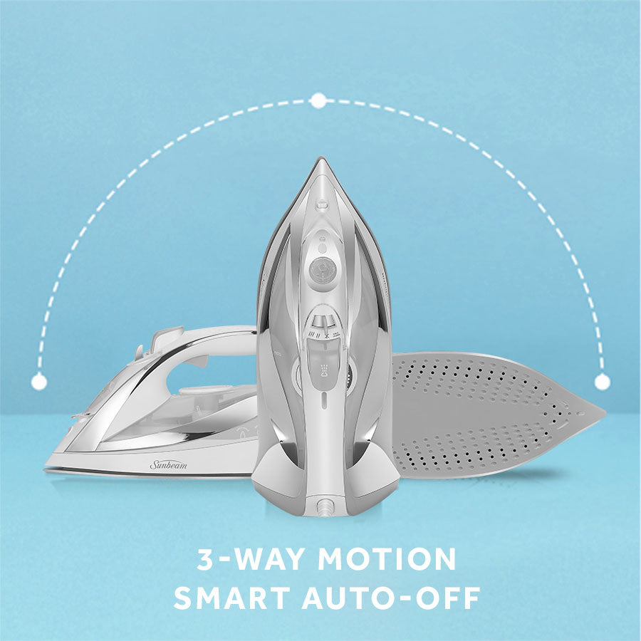 Sunbeam 1700W Turbo Steam Iron, White/Chrome