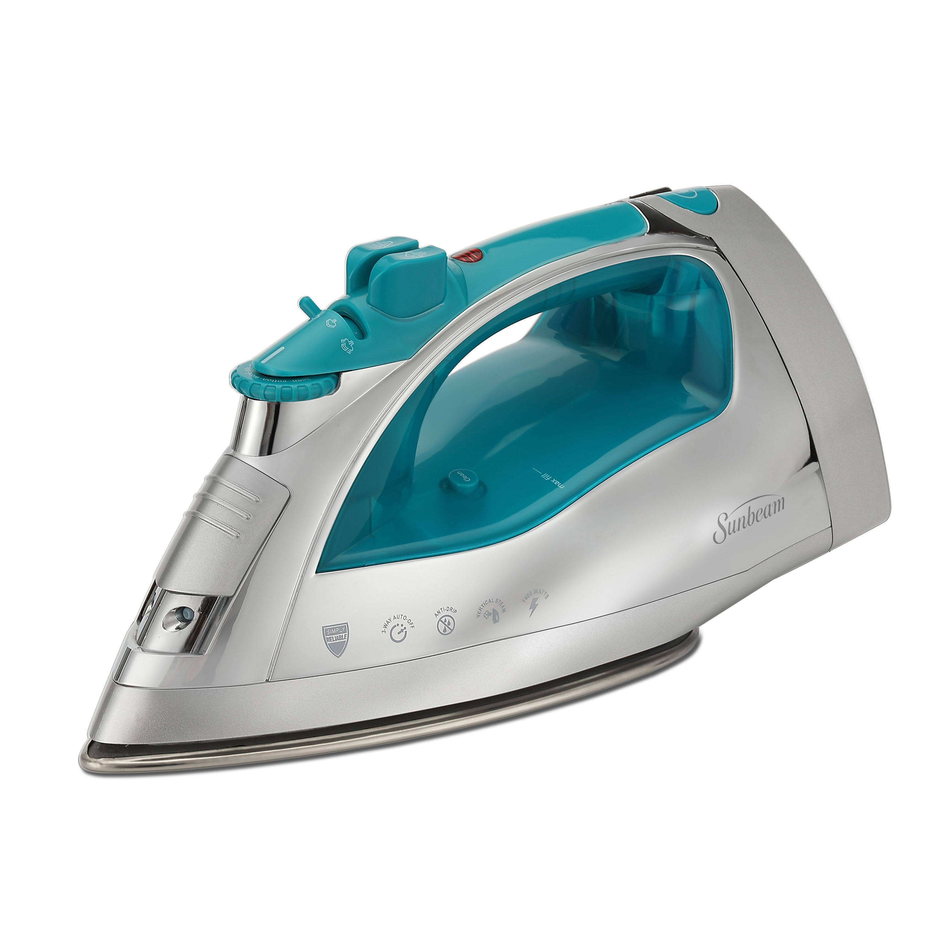 Sunbeam 1400W Steammaster Iron, Chrome/Blue