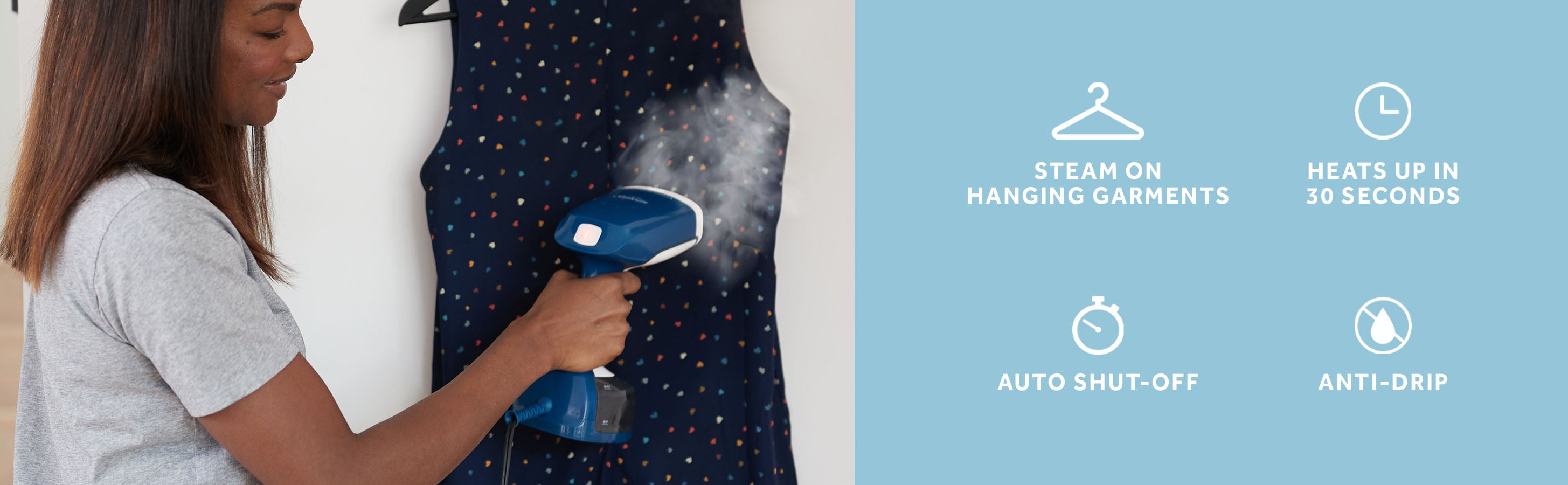 Sunbeam 1200W Steam Burst Handheld Steamer for Clothes