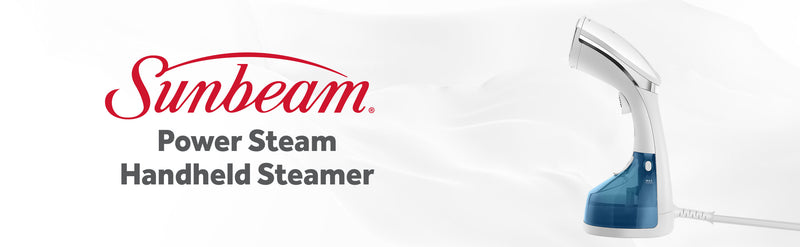 Sunbeam 1200W Power Steam Handheld Steamer, White/Blue