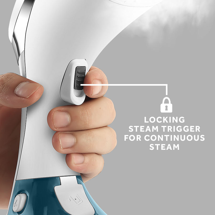 Sunbeam 1200W Power Steam Handheld Steamer, White/Blue
