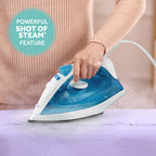 Sunbeam 1200W Compact Steam Iron, Blue/White
