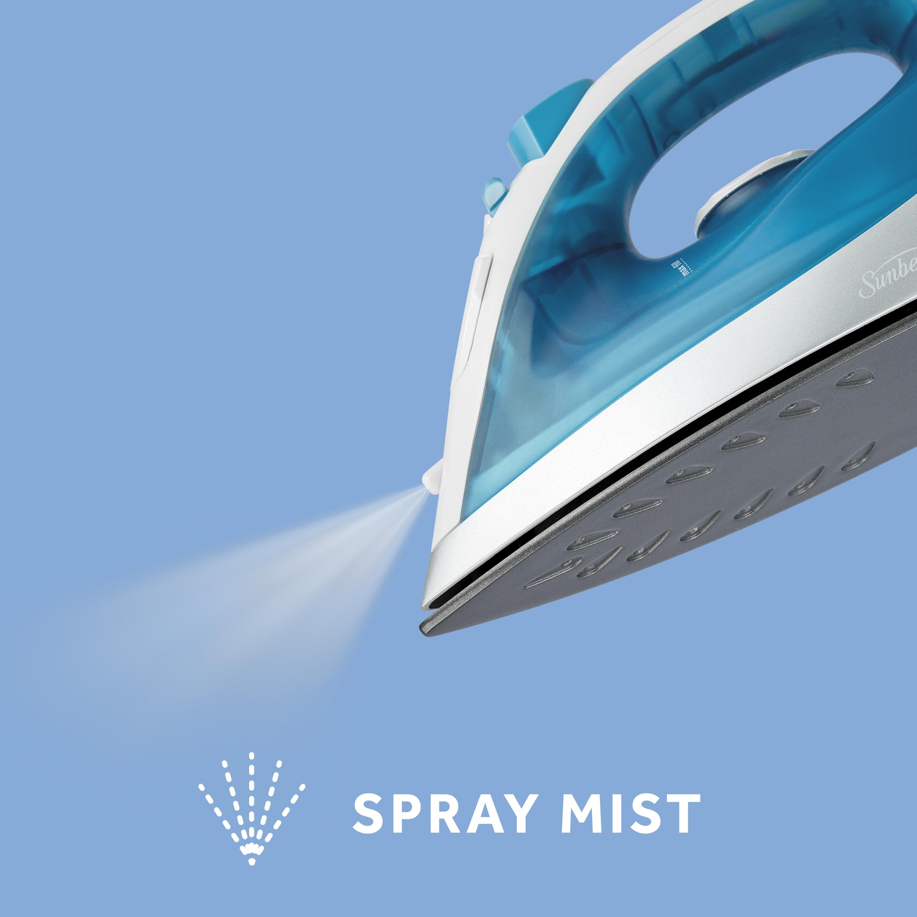 Sunbeam 1200W Compact Steam Iron, Blue/White