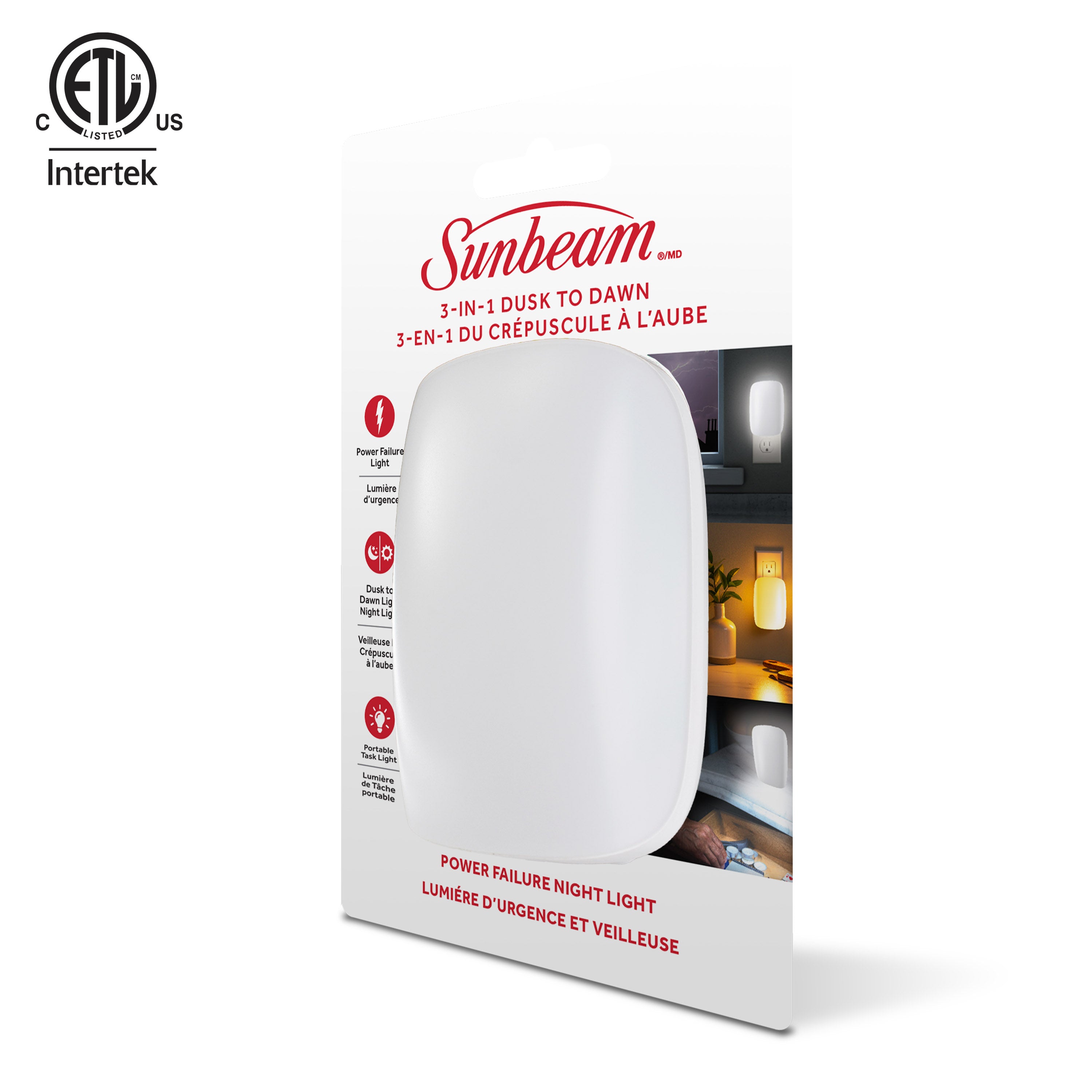 Sunbeam 3-IN-1 Dusk to Dawn Power Failure Night Light