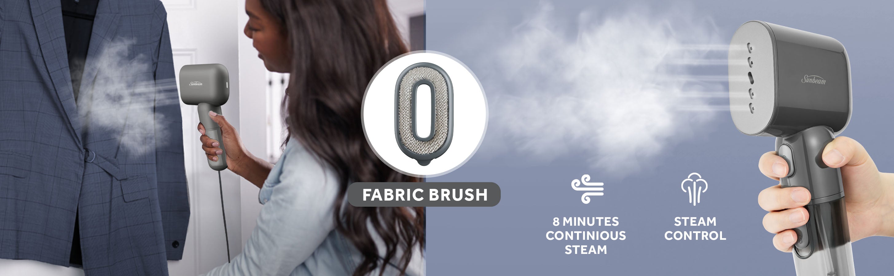 MiniPower Steamer. Storage bag, fabric brush, water cup