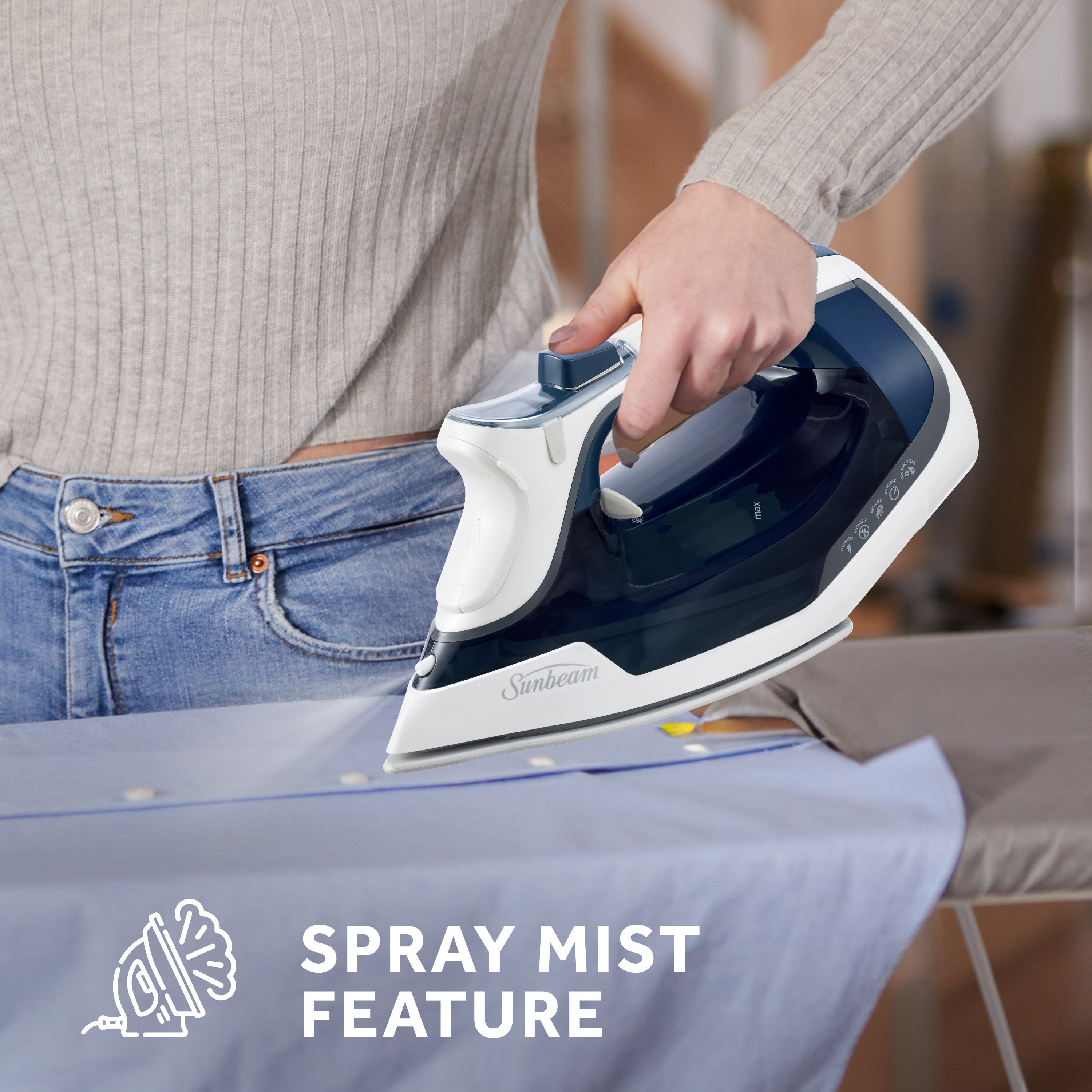 Sunbeam 1700W Digital Pro Steam Iron with Rectractable Cord