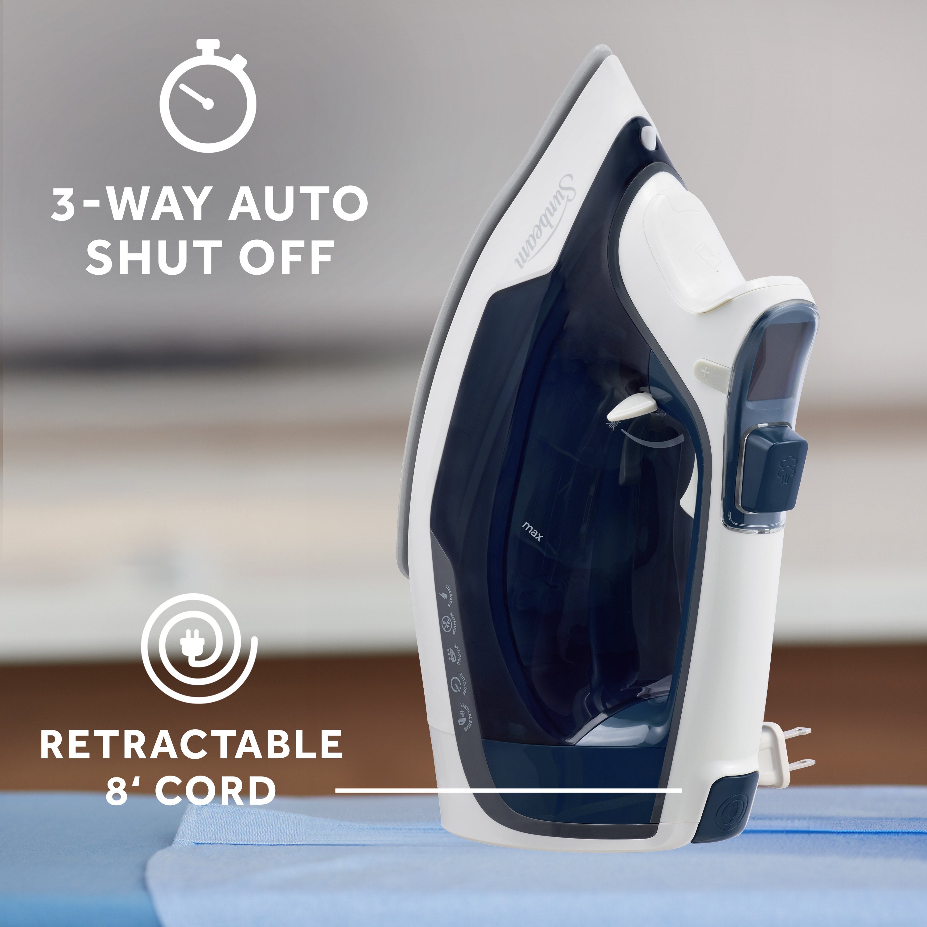 Sunbeam 1700W Digital Pro Steam Iron with Rectractable Cord
