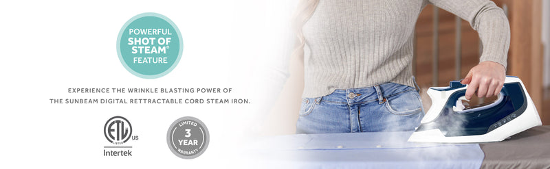 Sunbeam 1700W Digital Pro Steam Iron with Rectractable Cord