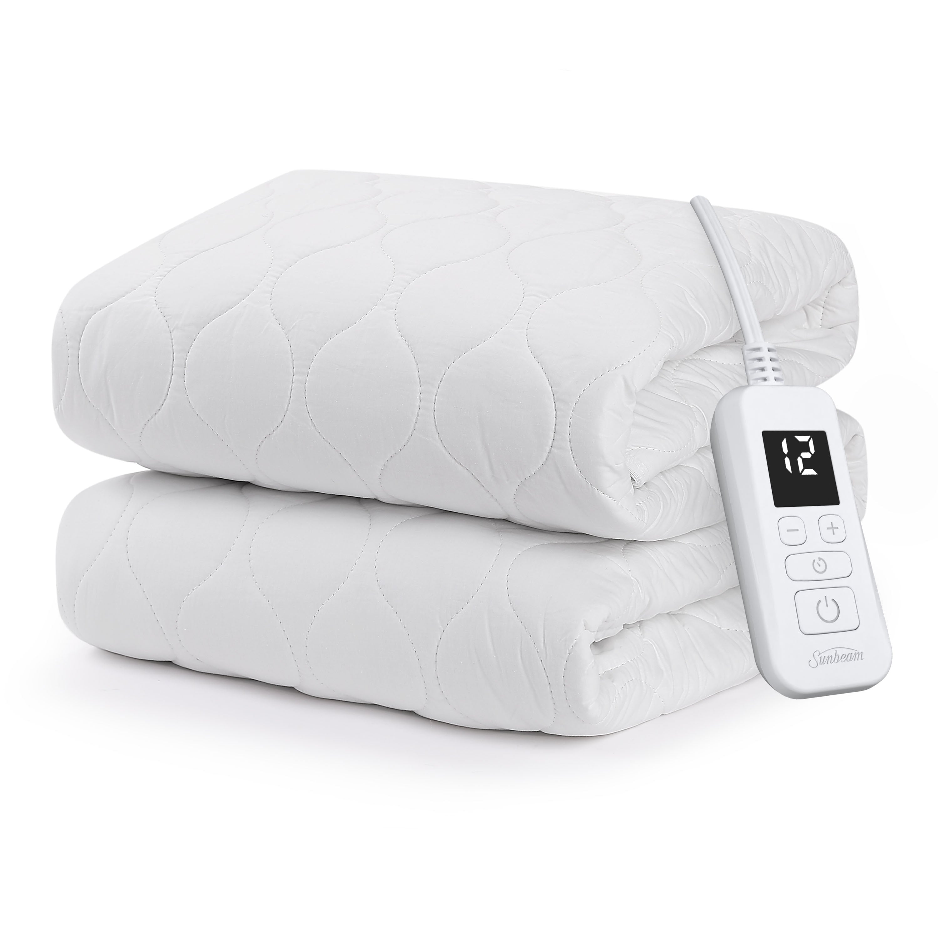 Sunbeam Restful Quilted Water-Resistant Heated Mattress Pad Twin 75x39