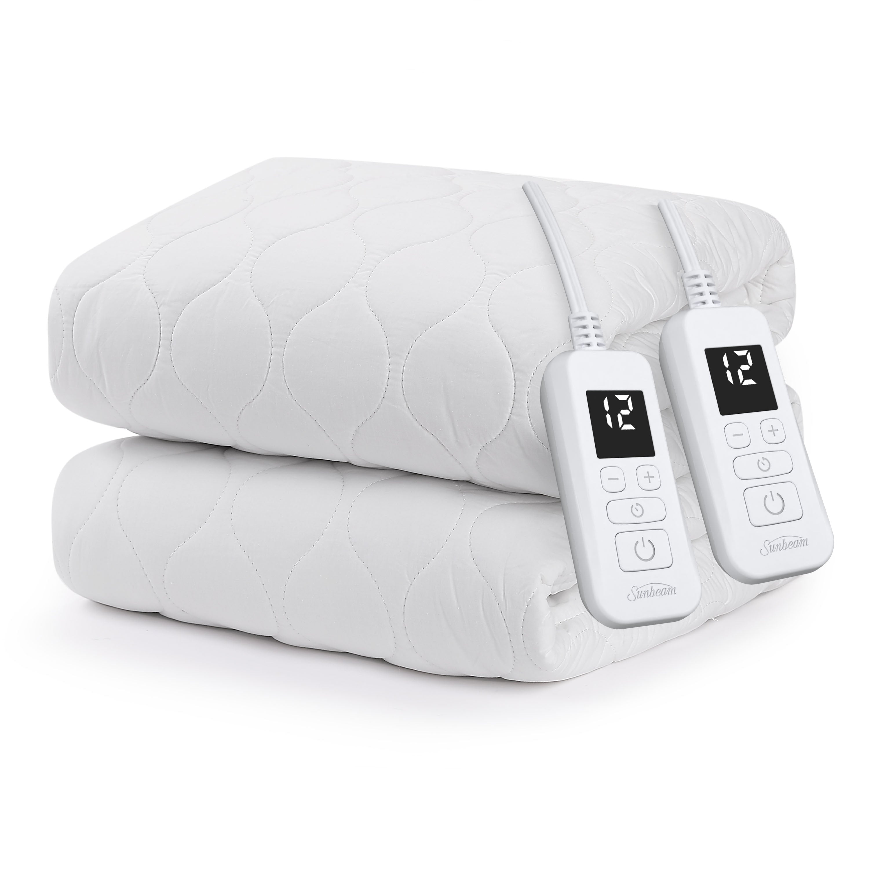 Sunbeam Restful Quilted Water-Resistant Heated Mattress Pad Queen 80x60