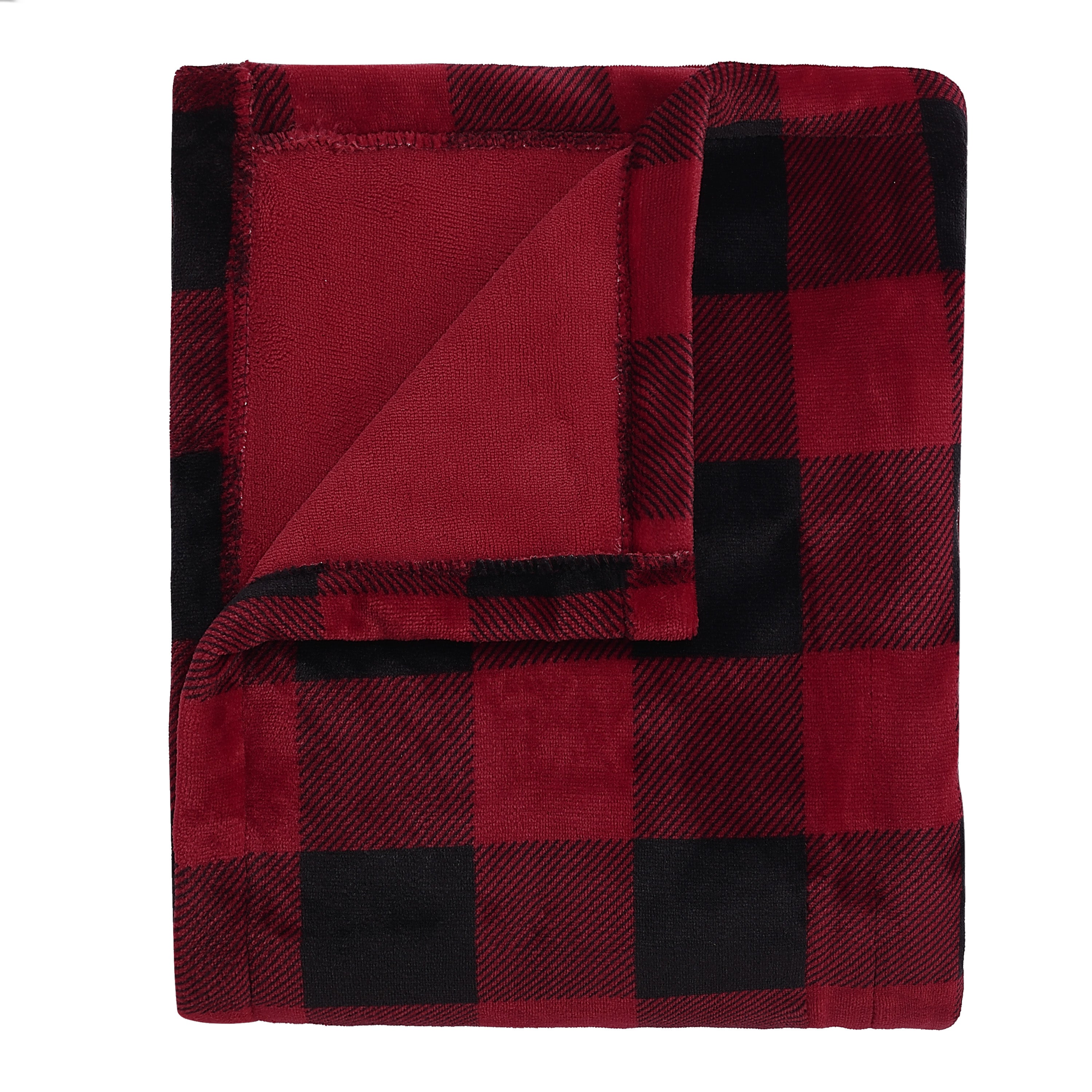 Sunbeam Electric Heated Throw 
Microplush Buffalo Plaid Red Black 50 x 60