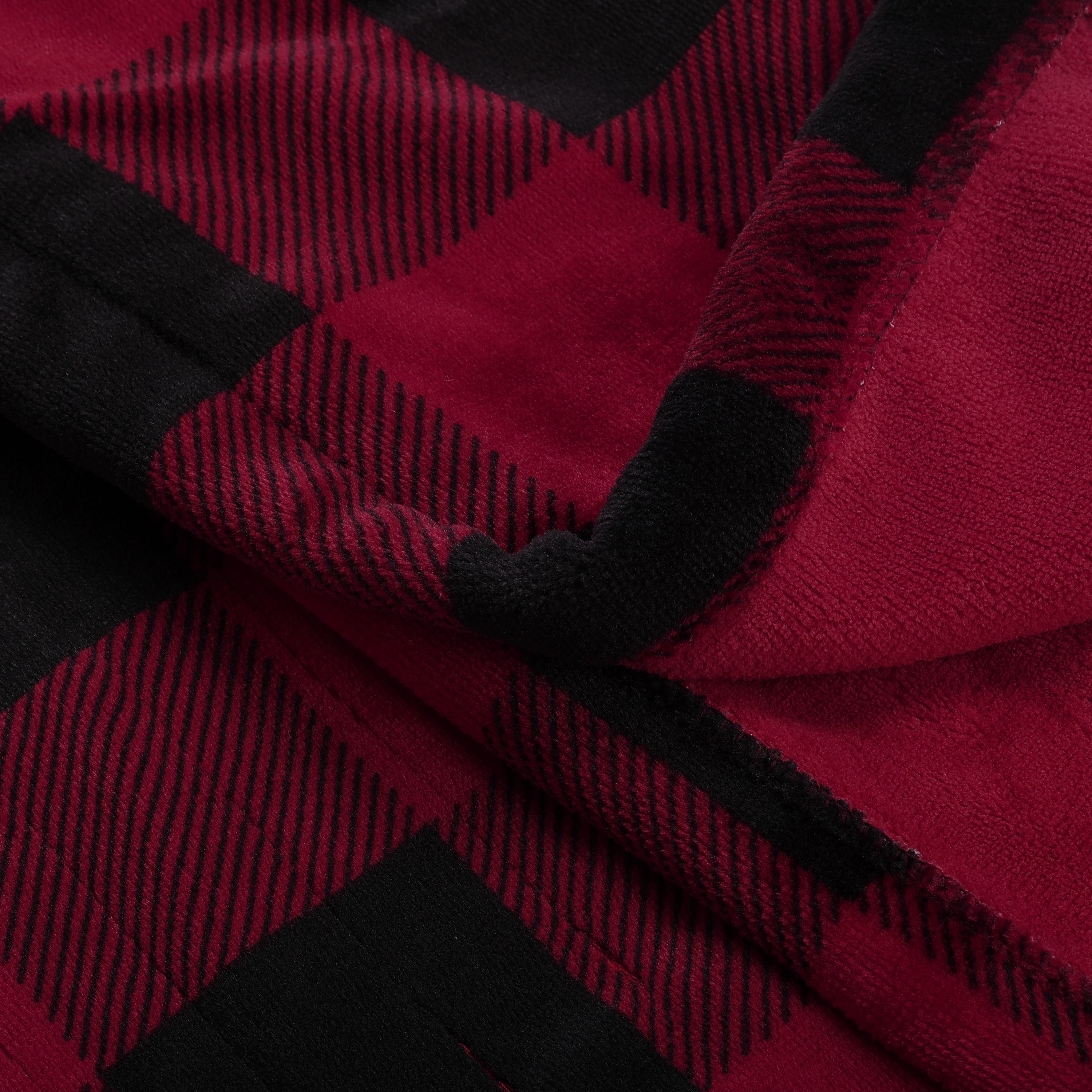 Sunbeam Electric Heated Throw 
Microplush Buffalo Plaid Red Black 50 x 60