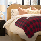Sunbeam Electric Heated Throw 
Microplush Buffalo Plaid Red Black 50 x 60