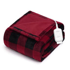 Sunbeam Electric Heated Throw 
Microplush Buffalo Plaid Red Black 50 x 60
