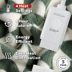 Sunbeam Heated Sage Green Triangle Throw Blanket Microplush 4 Heat Settings 50x70