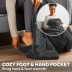 Sunbeam Heated Gray Throw Blanket Ultimate Cozy Microplush 4 Heat Settings 50x60