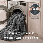 Sunbeam Heated Slate Gray Throw Blanket Bubble Faux Fur 4 Heat Settings 50x60