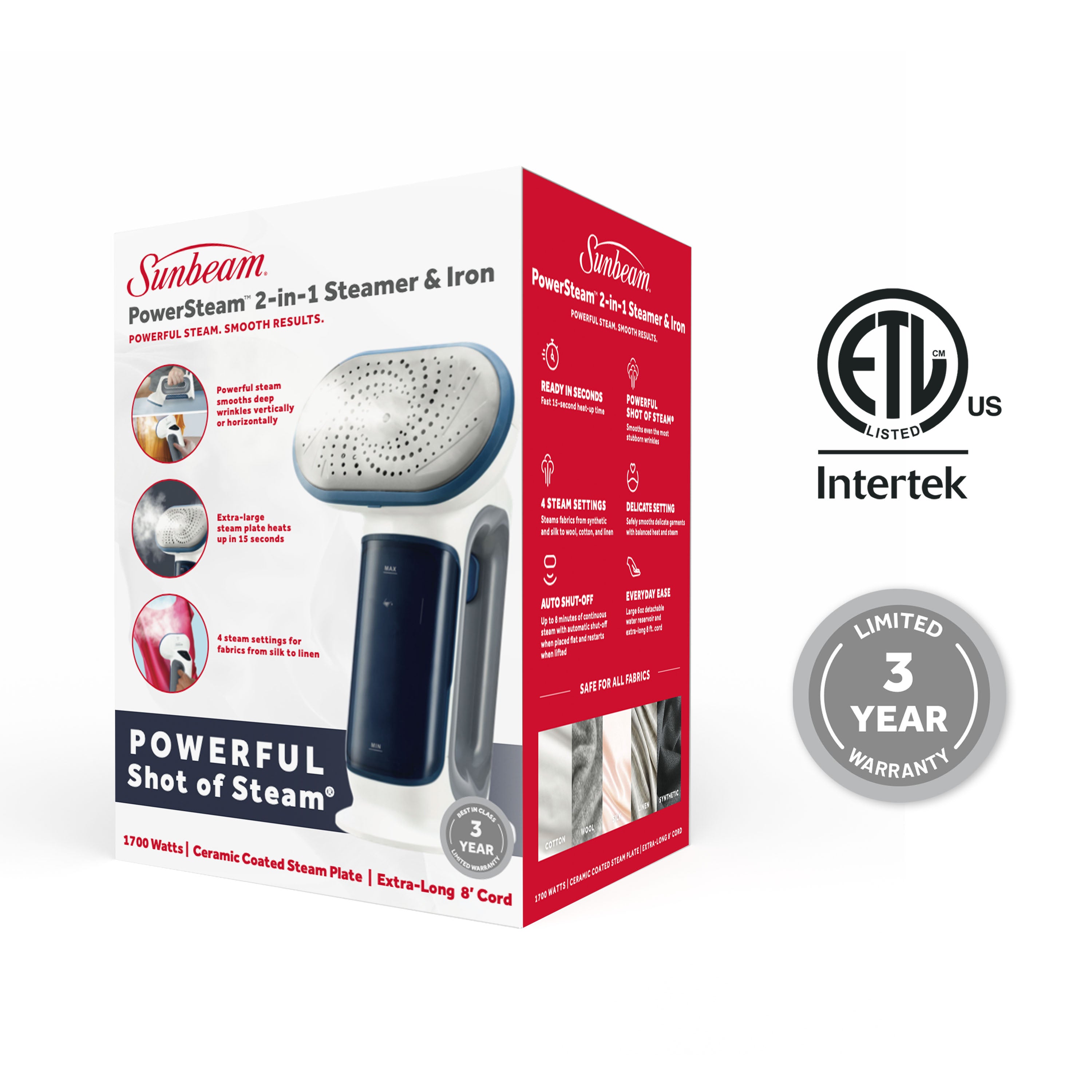 Sunbeam 1700W Rapid Refresh 2in1 Steamer & Iron