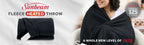 Sunbeam Heated Black Throw Blanket Brushed Fleece 4 Heat Settings 50x60