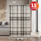 Sunbeam Heated Black White Vintage Plaid Throw Blanket Microplush 4 Heat Settings 50x70