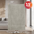 Sunbeam Heated Light Gray Throw Blanket Microplush 4 Heat Settings 50x70