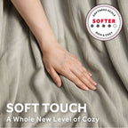 Sunbeam Heated Light Gray Throw Blanket Microplush 4 Heat Settings 50x70