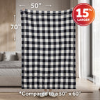 Sunbeam Heated Black Buffalo Throw Blanket Microplush Faux Shearling 4 Heat 50x70
