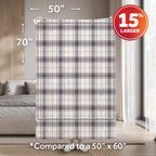 Sunbeam Heated Burgundy Plaid Throw Blanket Microplush Faux Shearling 4 Heat 50x70